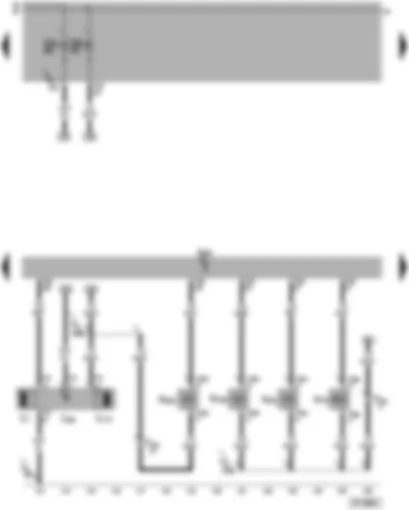 Wiring Diagram  VW PASSAT 2005 - Engine control unit - radiator fan control unit - activated charcoal filter system solenoid valve 1 - inlet camshaft control valve 1
