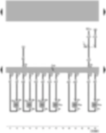 Wiring Diagram  VW PASSAT 2005 - Engine control unit - injectors for cylinders 1-6