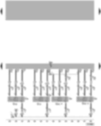 Wiring Diagram  VW PASSAT 2006 - Engine control unit - lambda probe 2 after catalytic converter - lambda probe 1 and 2 heater after catalytic converter