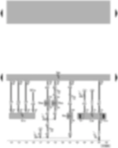 Электросхемa  VW PASSAT 2006 - Блок управления двигателя - блок управления вентилятора радиатора - расходомер воздуха - электромагнитный клапан ограничения давления наддува - переключающий клапан радиатора системы рециркуляции ОГ