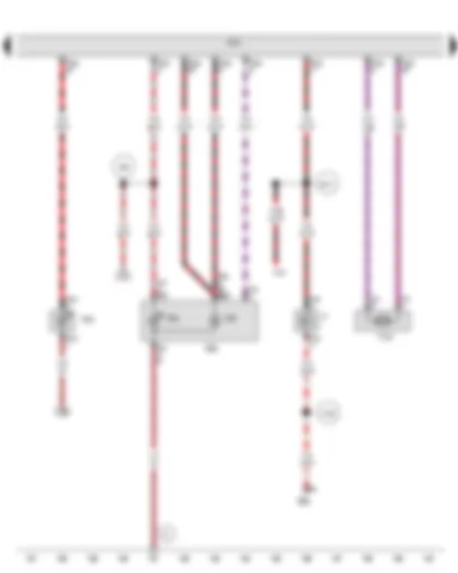 Wiring Diagram  VW PASSAT 1983 - Brake lamp switch - Vehicle electrical system control module - Right tail lamp - High-mounted brake lamp bulb - Right brake lamp/turn signal bulb - Fuel filler door unlock motor