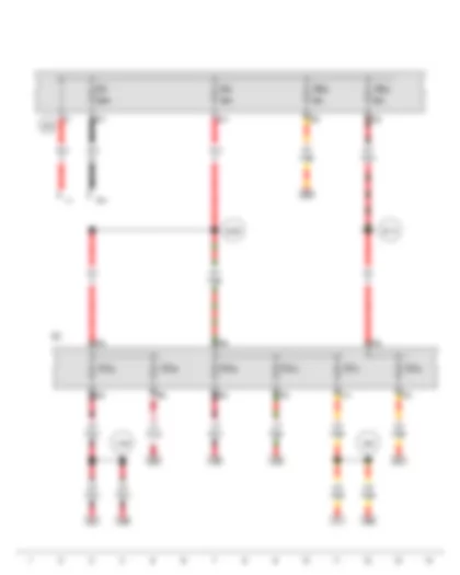 Wiring Diagram  VW PASSAT 1983 - Battery - Fuse 1 (on fuse panel A) - Fuse 4 (on fuse panel A) - Fuse 25 (on fuse panel B) - Fuse panel C