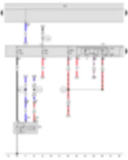 Wiring Diagram  VW PASSAT 1983 - Generator with voltage regulator - Motronic engine control module power supply relay - Vehicle electrical system control module - Fuse 1 (on fuse panel A) - Fuse 4 (on fuse panel A) - Fuse 14 (on fuse panel B)