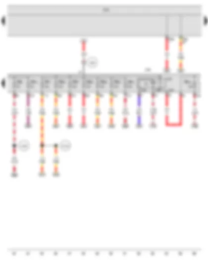 Wiring Diagram  VW PASSAT 1983 - Recirculation pump relay - Vehicle electrical system control module - Fuse 9 (on fuse panel B) - Fuse 10 (on fuse panel B) - Fuse 11 (on fuse panel B) - Fuse 12 (on fuse panel B) - Fuse 25 (on fuse panel B) - Fuse 27 (on fuse panel B) - Fuse 28 (on fuse panel B) - Fuse 29 (on fuse panel B) - Fuse 30 (on fuse panel B) - Fuse 31 (on fuse panel B)
