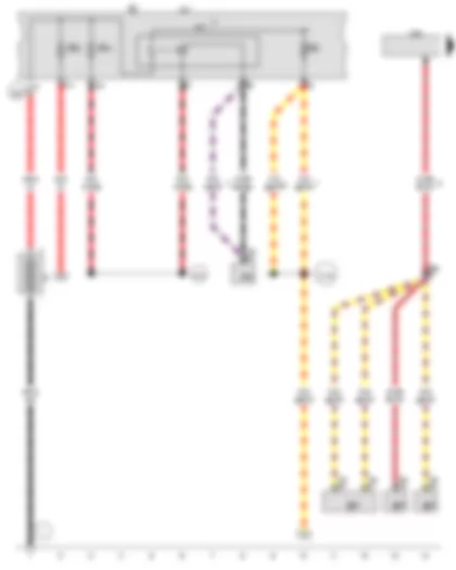 Wiring Diagram  VW PASSAT 2012 - Battery - Main relay - Radiator fan control unit