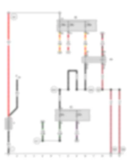 Wiring Diagram  VW PASSAT 1984 - Battery - Terminal 15 power supply relay 2 - Fuse panel B - Fuse panel C