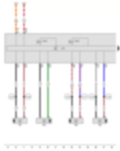 Wiring Diagram  VW PASSAT 1984 - Right rear ABS wheel speed sensor - Right front ABS wheel speed sensor - Left rear ABS wheel speed sensor - Left front ABS wheel speed sensor - ABS control module