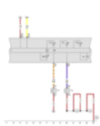 Wiring Diagram  VW PASSAT 1984 - Parking brake indicator lamp switch - Brake fluid level warning switch - Warning buzzer and tone - Instrument cluster control module - ABS indicator lamp - Brake system indicator lamp - ASR/ESP indicator lamp - Tire pressure monitoring display indicator lamp