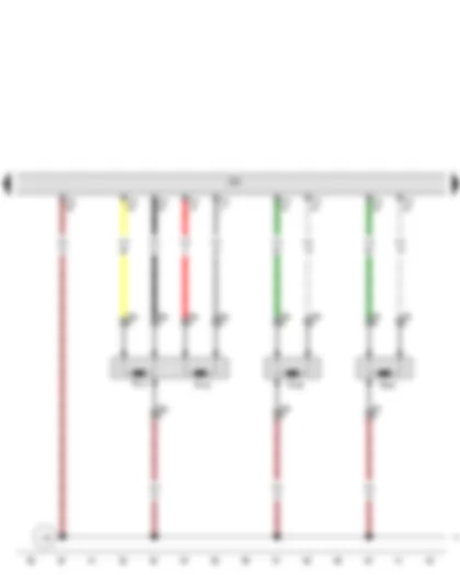 Wiring Diagram  VW PASSAT 1984 - Airbag control module - Front passenger airbag igniter 1 - Front passenger airbag igniter 2 - Driver thorax airbag igniter - Front passenger thorax airbag igniter