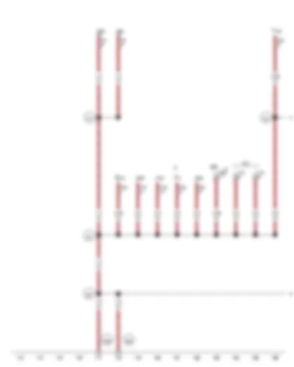 Wiring Diagram  VW PASSAT 2014 - Diagnostic connection - Earth connection - in roof wiring harness - Earth connection 2 - in main wiring harness - Earth point - on top end of steering column - Earth point - left A-pillar