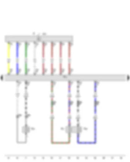 Wiring Diagram  VW PASSAT 1984 - Radio/navigation display unit control module - Radio - Amplifier - Left front treble speaker - Left front bass speaker - Left front mid-treble speaker