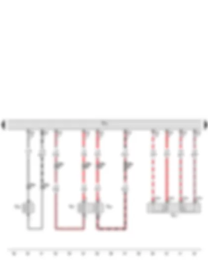 Wiring Diagram  VW PASSAT 1984 - Amplifier - Right front treble speaker - Right front bass speaker - Right front mid-treble speaker - Subwoofer