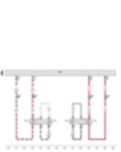 Wiring Diagram  VW PASSAT 1984 - Amplifier - Left rear treble speaker - Left rear bass speaker - Right rear treble speaker - Right rear bass speaker