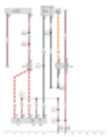 Wiring Diagram  VW PASSAT 2012 - Garage door operating unit - Garage door operation control unit - Terminal 15 voltage supply relay 2 - Fuse 4 on fuse holder C - Fuse 25 on fuse holder B