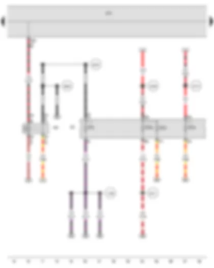 Wiring Diagram  VW PASSAT 1983 - Vehicle electrical system control module - Terminal 15 power supply relay 2 - Fuse panel C
