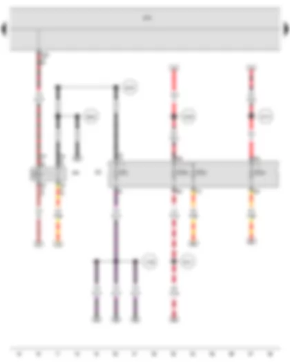 Wiring Diagram  VW PASSAT 1983 - Vehicle electrical system control module - Terminal 15 power supply relay 2 - Fuse panel C