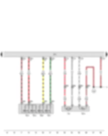 Wiring Diagram  VW PASSAT 1984 - Memory seat position 1 button - Driver seat adjustment control module - Driver backrest adjustment motor