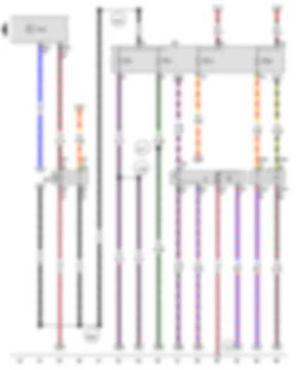 Wiring Diagram  VW PASSAT 2012 - Fuel gauge sender - Fuel system pressurisation pump - Fuel pump relay - Onboard supply control unit - Terminal 15 voltage supply relay 2 - Fuse holder C