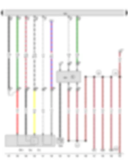 Wiring Diagram  VW PASSAT 2012 - Lambda probe 1 before catalytic converter - Lambda probe - NOx sender - Control unit for NOx sender - Engine control unit - Lambda probe heater