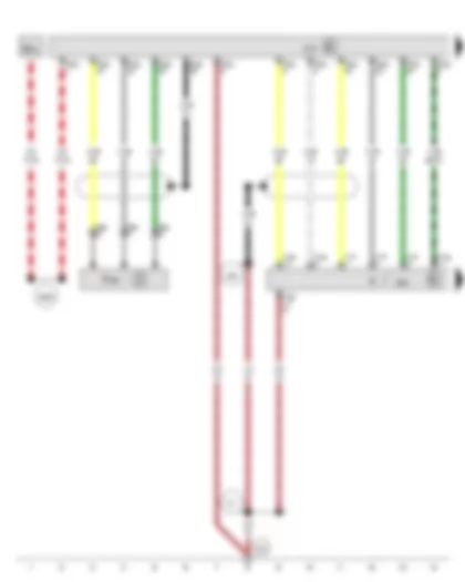 Wiring Diagram  VW PASSAT 2016 - Mobile telephone operating electronics control unit - Control unit with display for radio and navigation - Connection for external audio sources