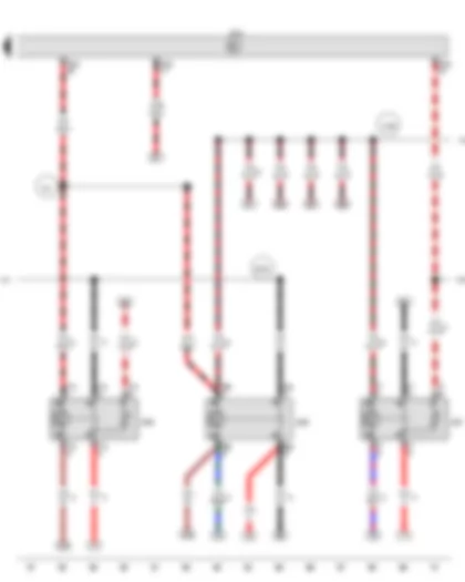 Wiring Diagram  VW PASSAT 2015 - Onboard supply control unit - Starter relay 1 - Starter relay 2