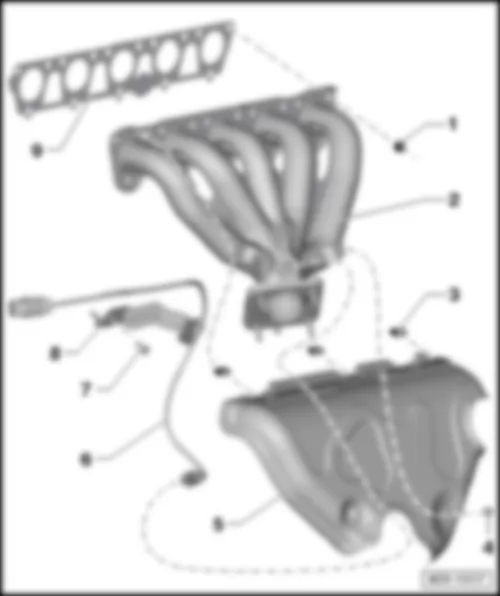 VW PASSAT 1983 Exhaust System Component Overview