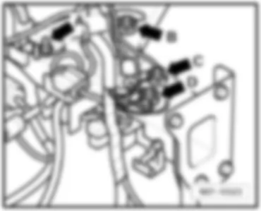 VW PASSAT 2008 Перечень точек соединения с массой в моторном отсеке