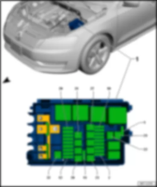 VW PASSAT 2015 Fitting location fuse holder B SB