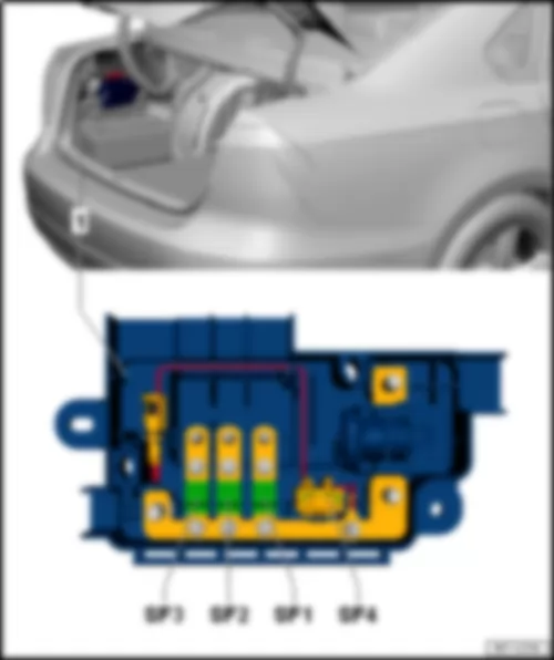 VW PASSAT 2013 Fitting location fuse holder F SF