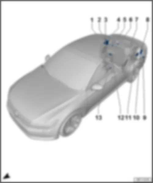 VW PASSAT 2015 Overview of control units, saloon