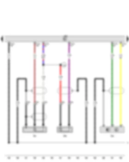 Wiring Diagram  VW PHAETON 2008 - Engine speed sender - Knock sensor 1 - Knock sensor 2 - Engine control unit