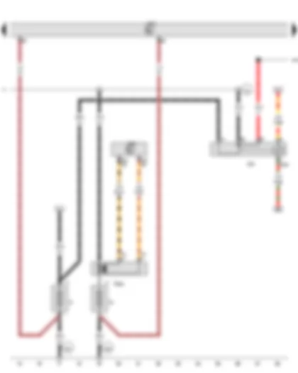 Wiring Diagram  VW PHAETON 2008 - Battery - Second battery - Onboard supply control unit - Battery parallel circuit relay