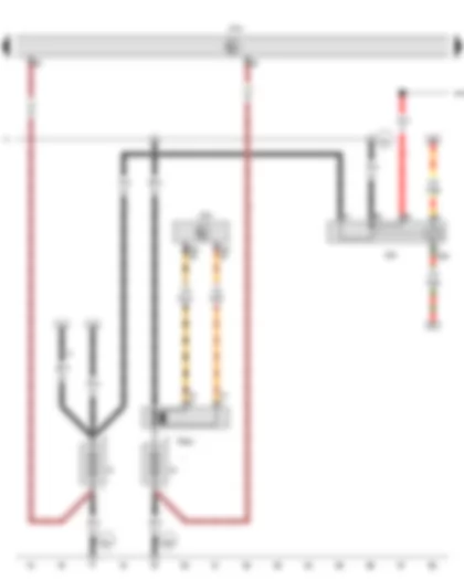 Wiring Diagram  VW PHAETON 2009 - Battery - Second battery - Onboard supply control unit - Battery parallel circuit relay