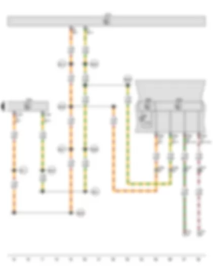 Электросхемa  VW PHAETON 2015 - Блок управления комбинации приборов - Блок управления распознавания прицепа - Диагностический интерфейс шин данных - Контрольная лампа подключения электрооборудования прицепа