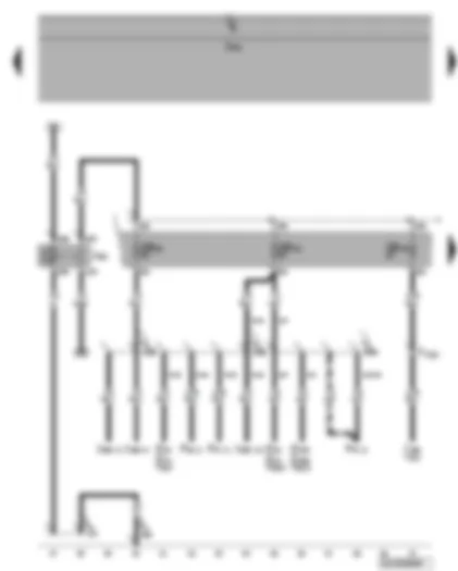 Wiring Diagram  VW PHAETON 2005 - Terminal 15 voltage supply relay 2 - fuses SB52 - SB53 - SB54