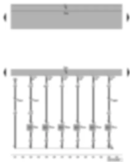 Wiring Diagram  VW PHAETON 2004 - Engine control unit - solenoid valve for activated charcoal filter - left solenoid valve for electrohydraulic engine mounting - changeover valve for variable intake manifold - valves for camshaft adjustment