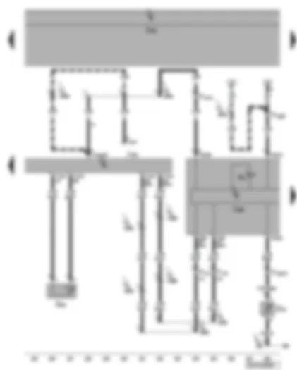 Wiring Diagram  VW PHAETON 2004 - Engine control unit - radiator outlet coolant temperature sender - dash panel insert - alternator warning lamp - sender for coolant shortage indicator