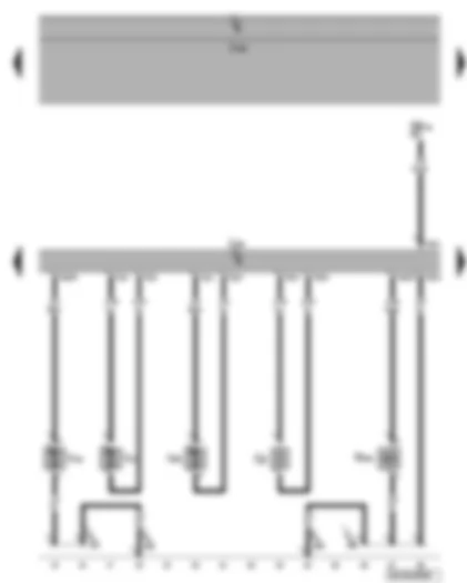 Электросхемa  VW PHAETON 2015 - Блок управления отопителя - циркуляционный насос - запорный клапан ОЖ отопителя - свеча накаливания отопителя - вентилятор подачи воздуха в камеру сгорания отопителя - дозирующий насос