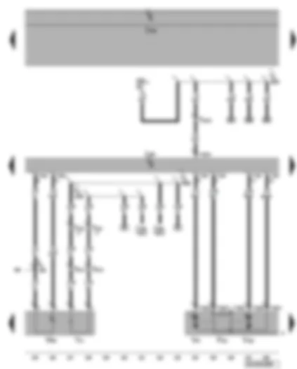 Wiring Diagram  VW PHAETON 2002 - Door control unit on front passenger side - lock unit for central locking on front passenger side - entry light in exterior mirror on front passenger side - automatic anti-dazzle exterior mirror on front passenger side