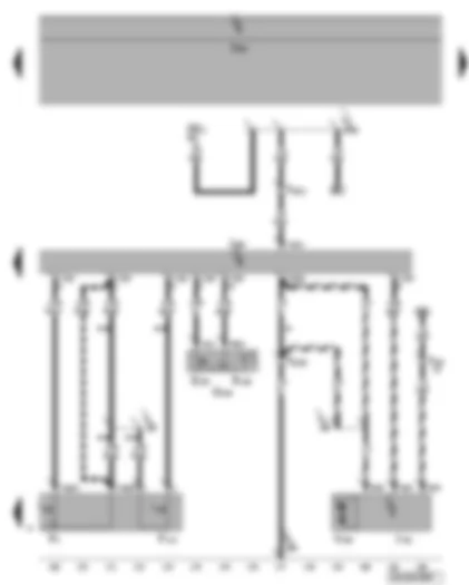 Wiring Diagram  VW PHAETON 2002 - Front passenger door control unit - central locking button in exterior door handle on front passenger side - control unit for front passenger door power latching system - central locking switch on front passenger side