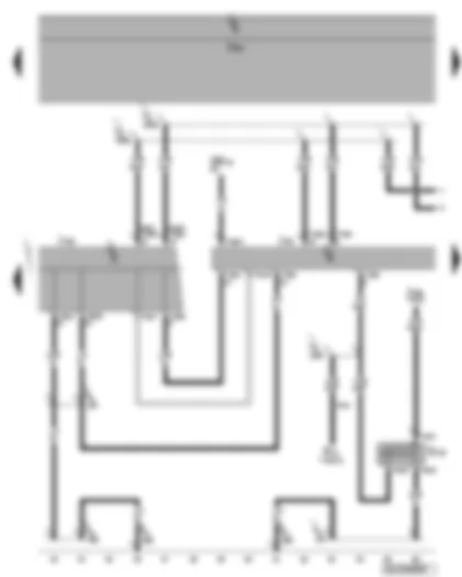 Wiring Diagram  VW PHAETON 2002 - Control unit for front display and information control panel - glove compartment button - control unit for navigation system with CD drive