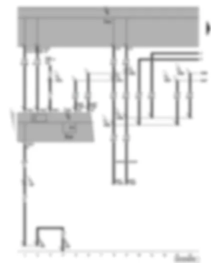 Wiring Diagram  VW PHAETON 2004 - Front information display and operating unit control unit - heated windscreen switch - self-diagnosis connection (front)