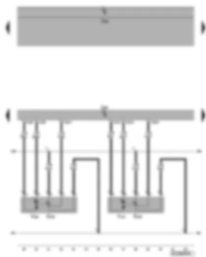 Электросхемa  VW PHAETON 2015 - Блок управления Climatronic - исполнительный электродвигатель правой заслонки размораживателя и дефлектора - исполнительный электродвигатель заслонки равномерного распределения возд. потоков