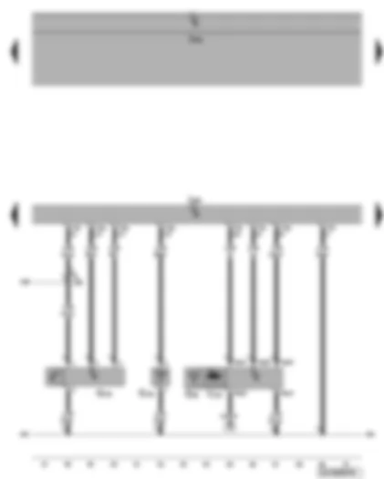 Электросхемa  VW PHAETON 2015 - Блок управления Climatronic - фотодатчик 2 интенсивности солнечного излучения - датчик температуры центрального дефлектора - датчик температуры передней панели - вентилятор датчика температуры в салоне