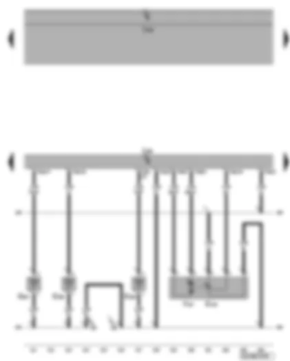 Электросхемa  VW PHAETON 2015 - Блок управления Climatronic - исполнительный электродвигатель заслонки размораживателя - датчик температуры теплообменника левый - датчик температуры теплообменника правый - датчик температуры испарителя