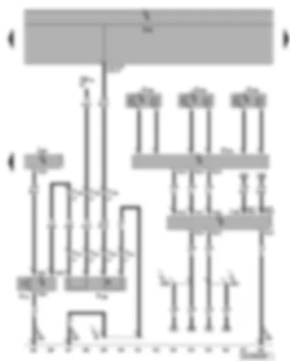 Электросхемa  VW PHAETON 2015 - Центральный блок управления систем комфорта - концевой выключатель капота - звуковой сигнал противоугонной сигнализации - приемо-передающий модуль 1 системы охраны салона - ультразвуковой датчик охранной сигнализации