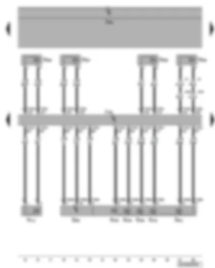 Wiring Diagram  VW PHAETON 2005 - Adaptive suspension control unit - adaptive suspension pressure sender - suspension strut valve - shock absorber damper adjustment valves - adaptive suspension pressure accumulator valve