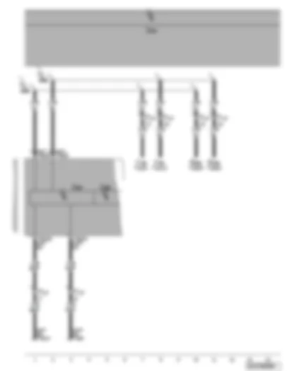 Wiring Diagram  VW PHAETON 2006 - Dash panel insert - data bus diagnosis interface - self-diagnosis connection - connection for: Lane change assist control unit - sensor for adaptive cruise control