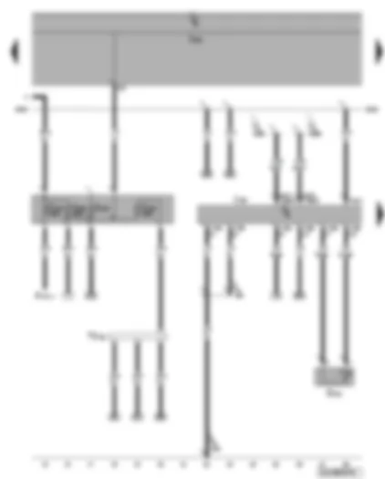 Wiring Diagram  VW PHAETON 2005 - Battery monitor control unit - starter battery temperature sensor - fuse S204 - S205 - S206 - S207