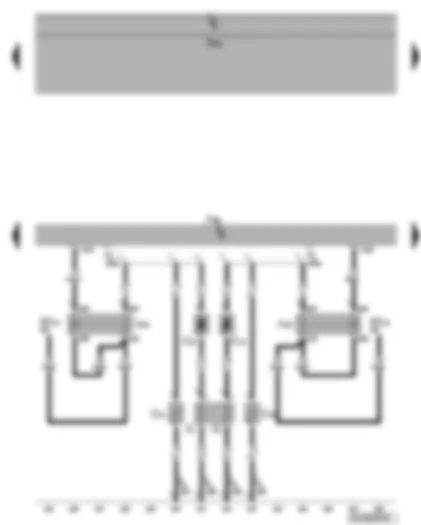 Электросхемa  VW PHAETON 2015 - Центральный блок управления систем комфорта - нагревательный элемент заднего стекла - реле обогрева заднего стекла (контуры 1 и 2)